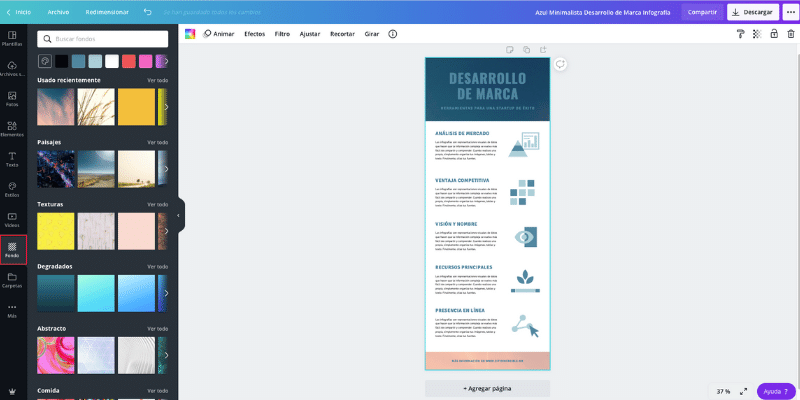 Elegir fondo de infografía